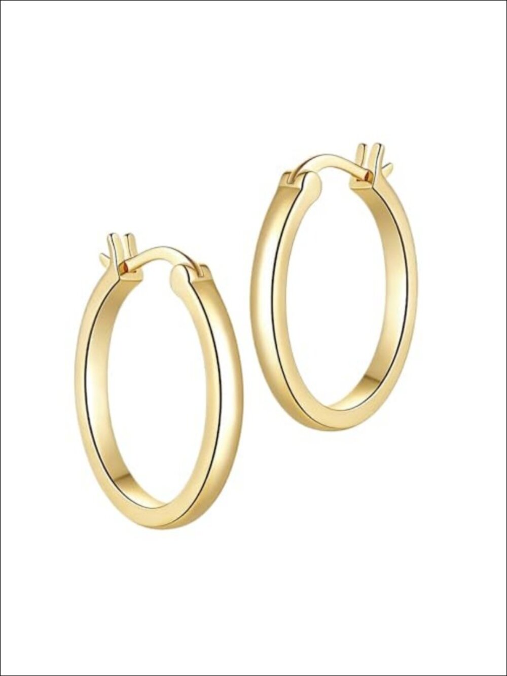 14K Gold Plated Hoop Earrings for Women Lightweight Snap Back